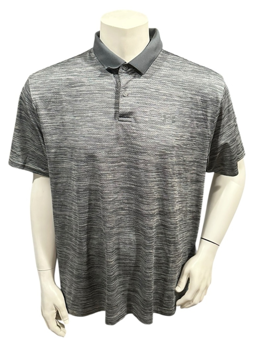 Under Armour Men’s Polo Shirt Heather Gray Logo Short Sleeve XL